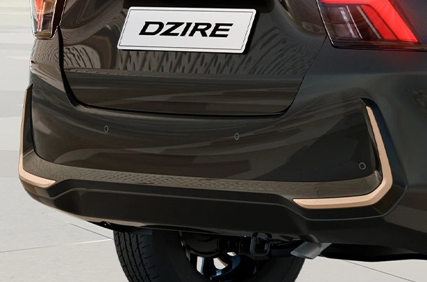 Maruti Suzuki Dzire Rear Underbody Spoiler - Midnight Black + Copper Insert