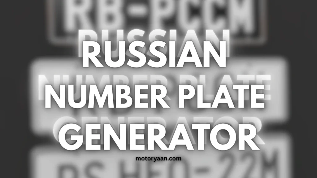 Russian Number Plate Generator