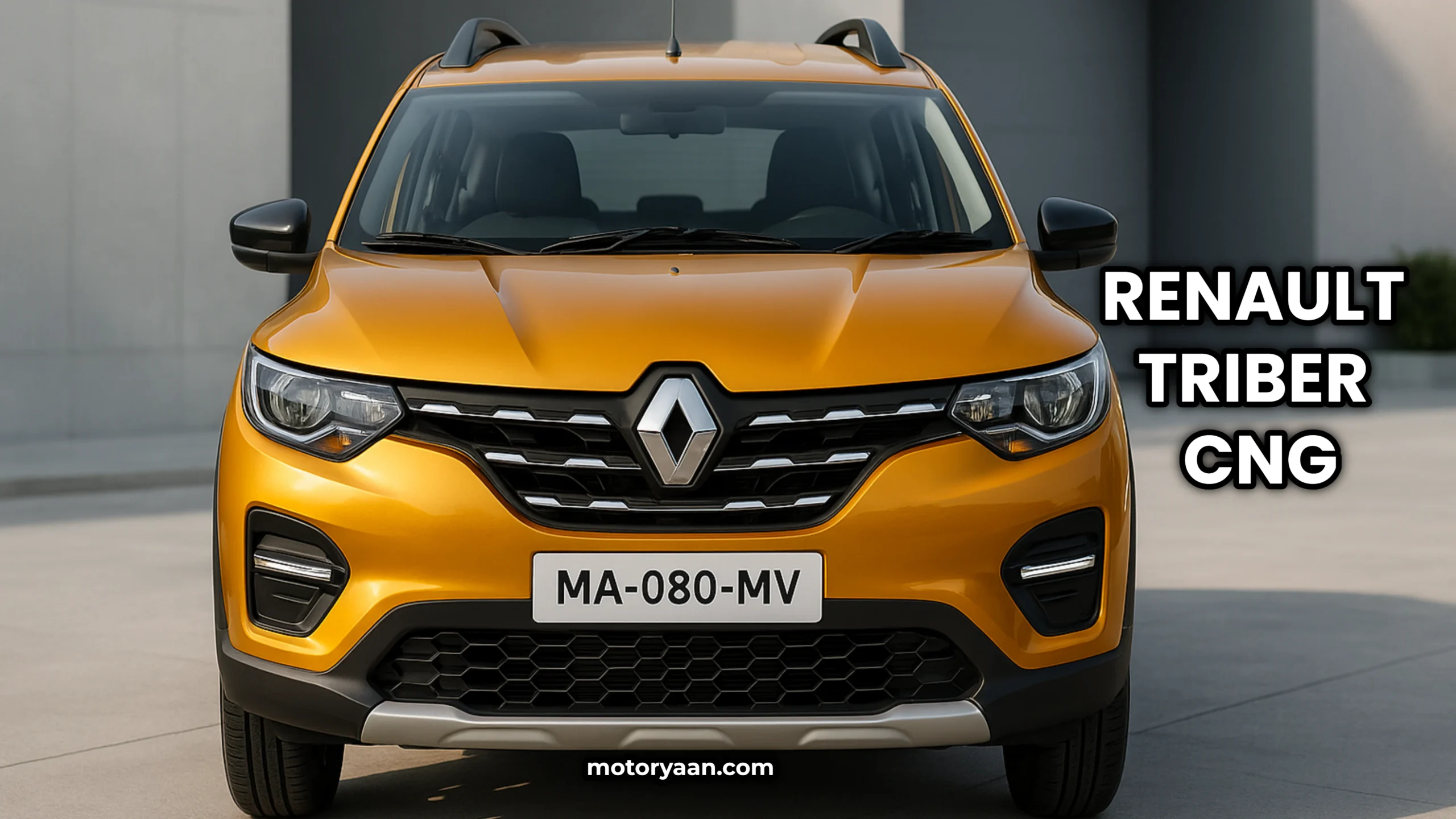 Thumbnail showing front profile of 2025 Renault Triber CNG with LED DRLs and chrome grille