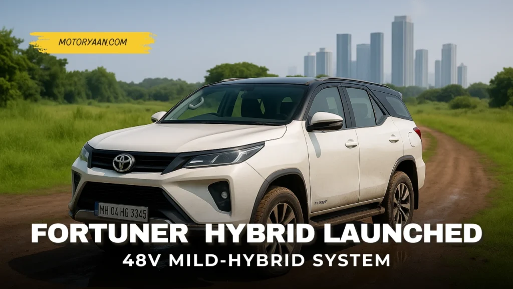 Toyota Fortuner Legender Hybrid front and side view thumbnail with sharp LED headlamps and bold SUV stance
