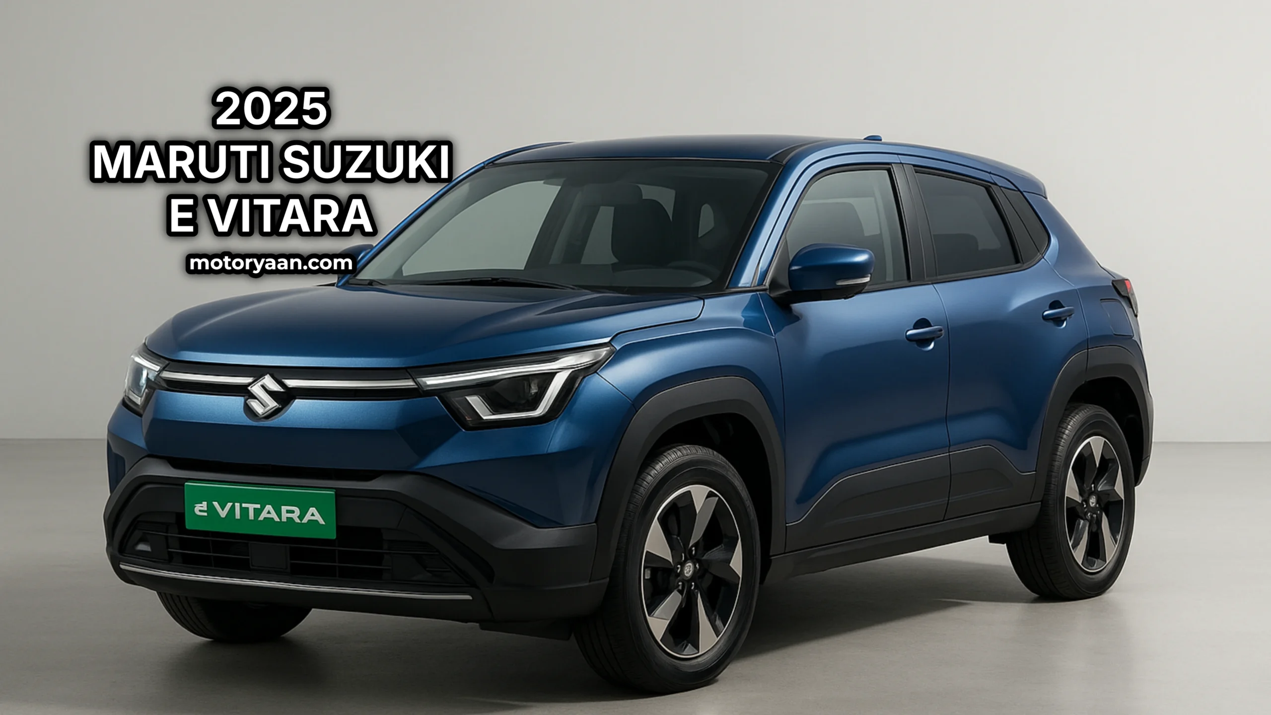 2025 Maruti e-Vitara front and side profile with LED lights and alloy wheels