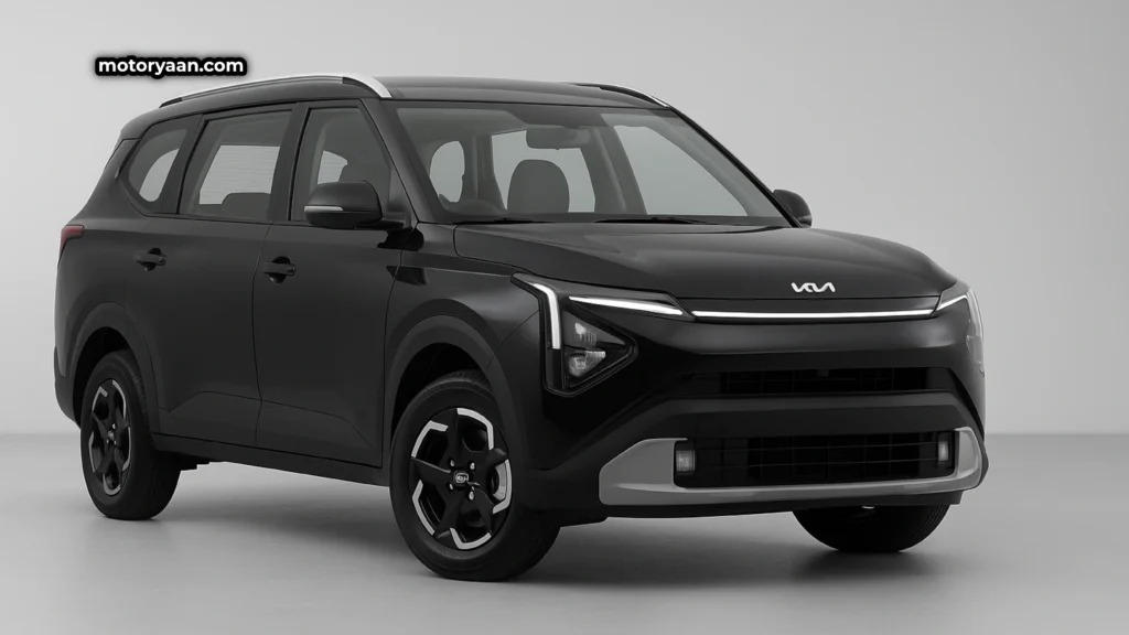 Kia Carens Clavis HTE Optional 2025 front and side profile with projector headlights and alloy-style wheels
