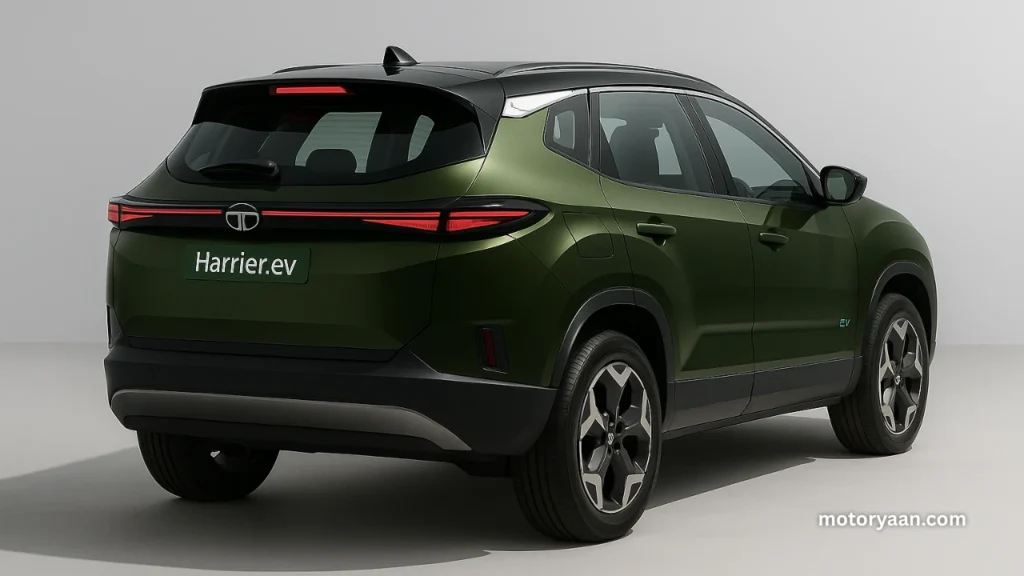 Tata Harrier EV 2025 Rear and Side Profile – Empowered QWD Variant