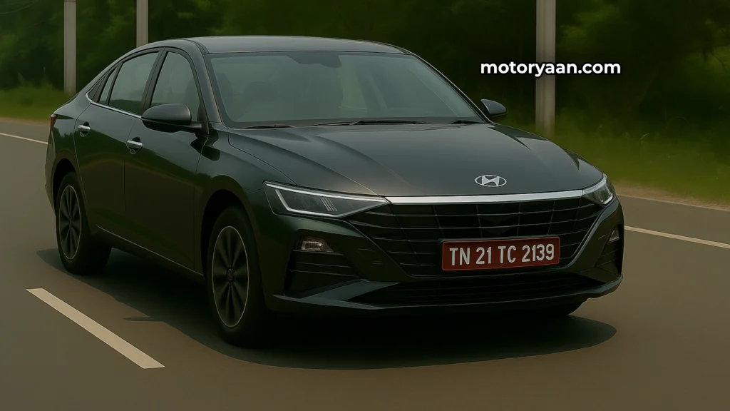 2026 Hyundai Verna Facelift spied testing front and side profile with camouflaged design in India