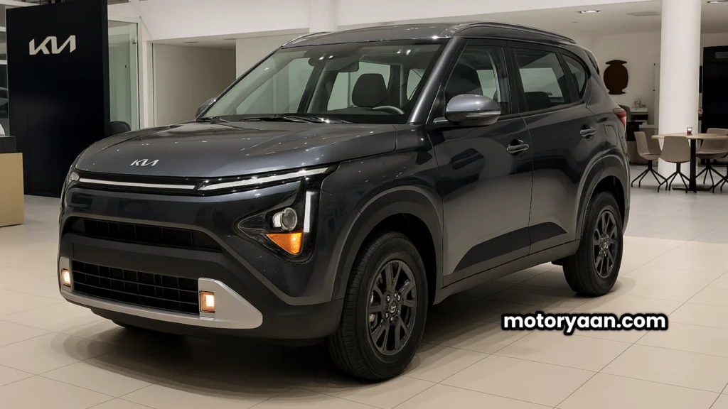 2025 Kia Carens Clavis HTE Optional Front and Side Profile with Steel Wheels and Projector Headlamps