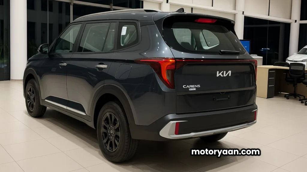 2025 Kia Carens Clavis HTE Optional Rear Profile with Stylish Tail Lamps and Shark Fin Antenna