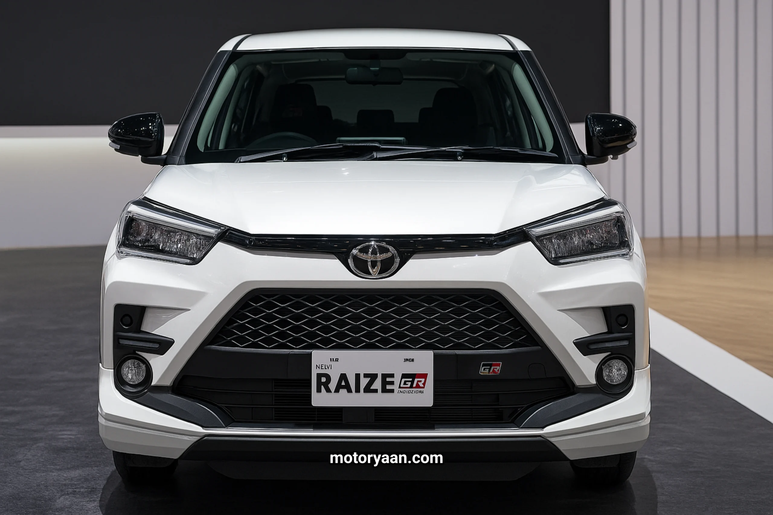 Front profile of Toyota Raize compact SUV with aggressive styling