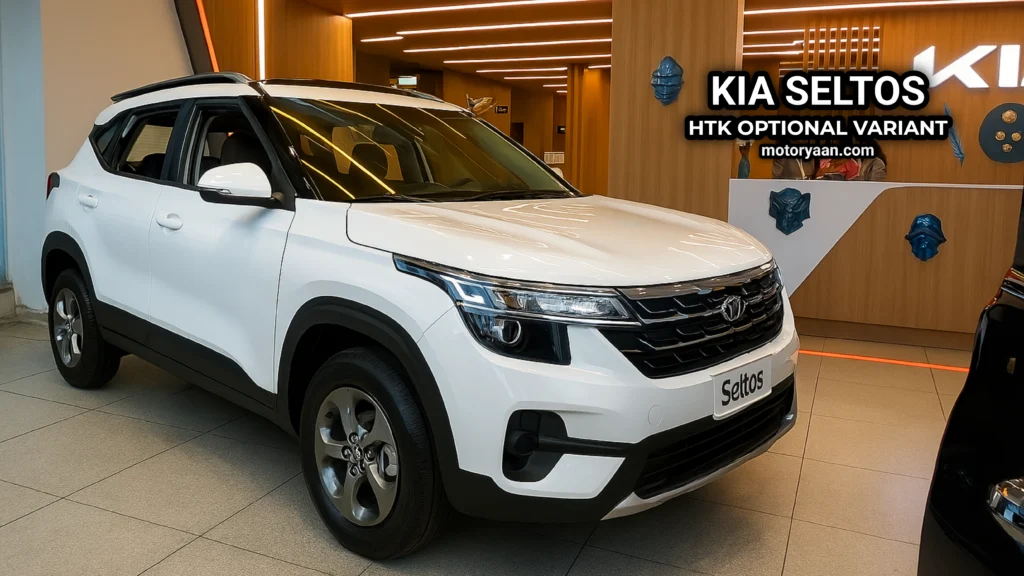2025 Kia Seltos HTK Optional Variant front and side profile in showroom