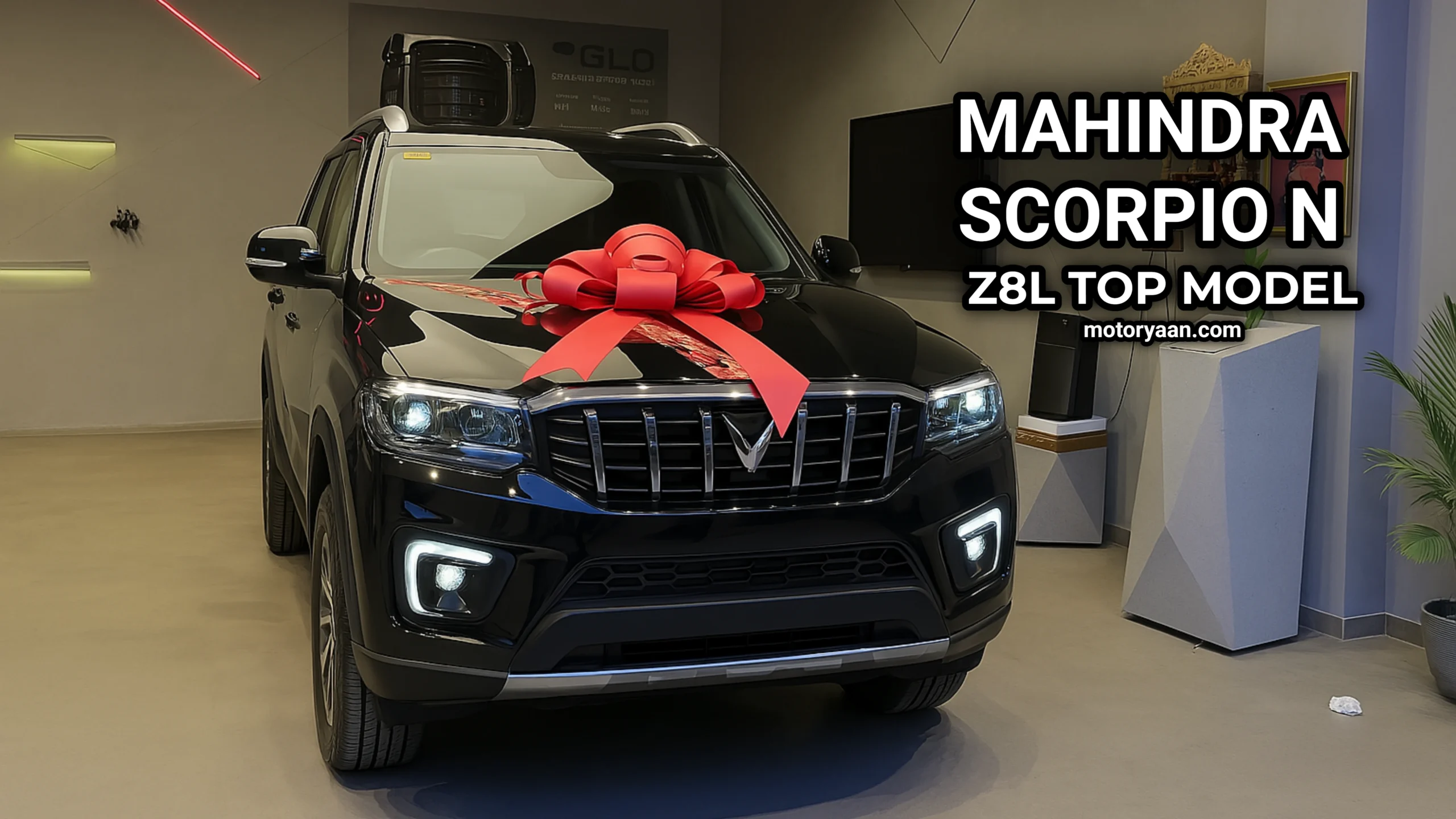 Front profile of Mahindra Scorpio N Z8L in thumbnail view with bold grille and LED headlamps.
