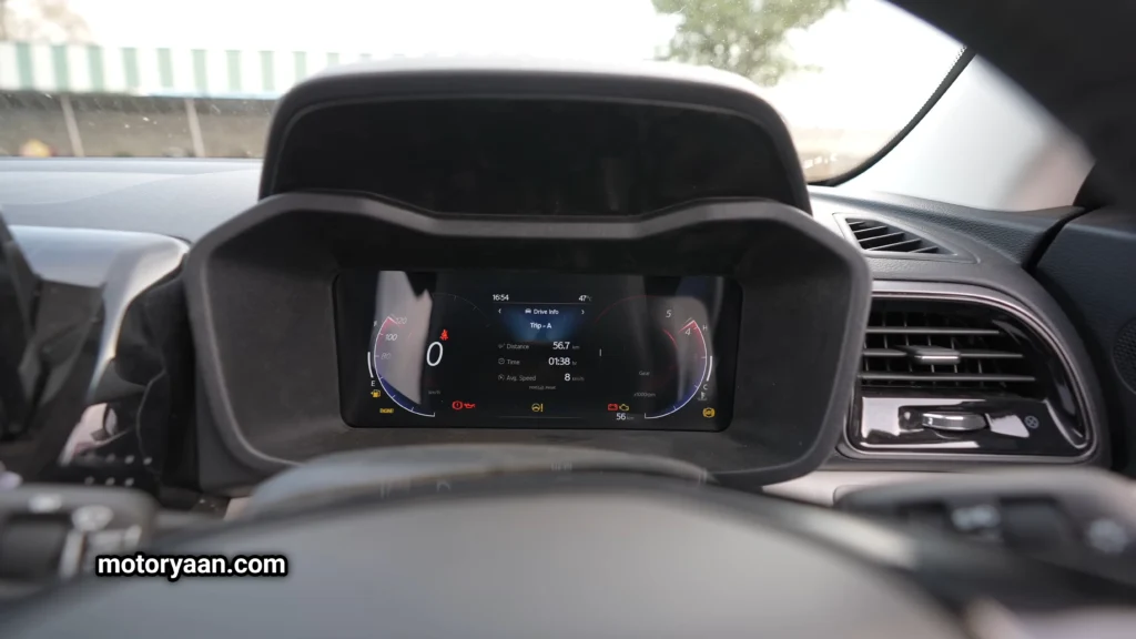 Mahindra XUV-3XO full digital instrument cluster with colored MID.