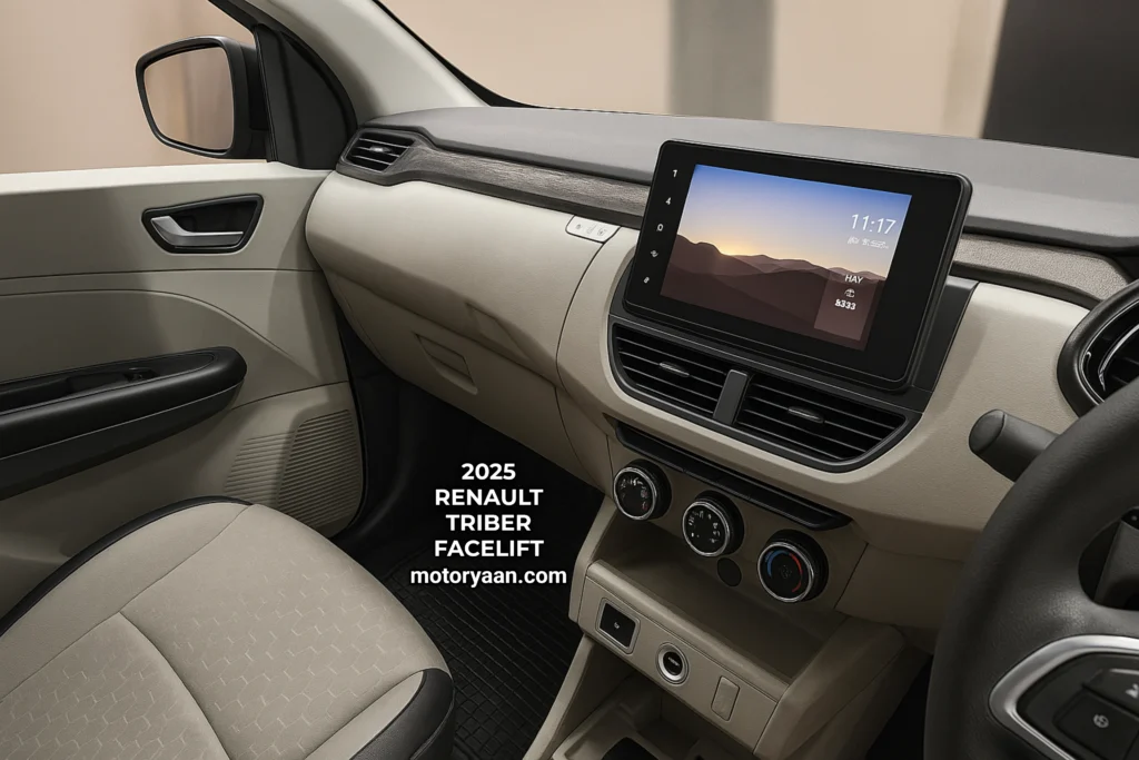 2025 Renault Triber Facelift touchscreen infotainment system