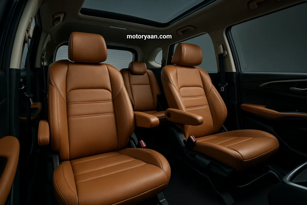 Kia Clavis EV 6-seater variant full interior layout