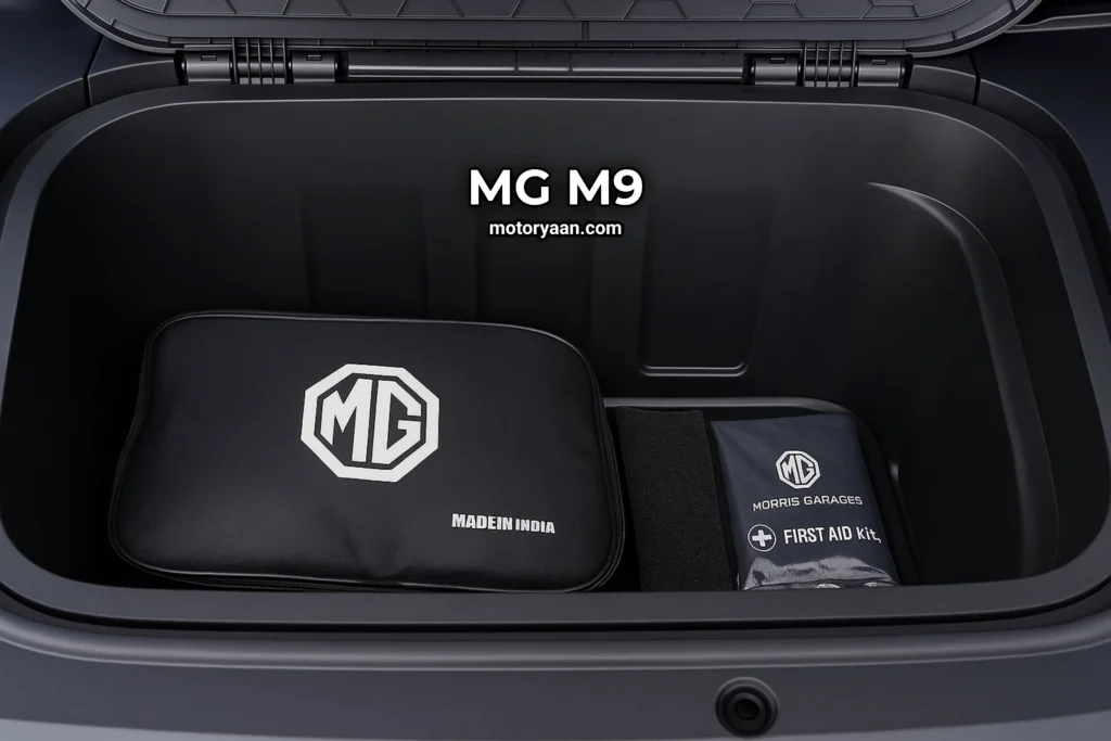 MG M9 Launch boot space open view