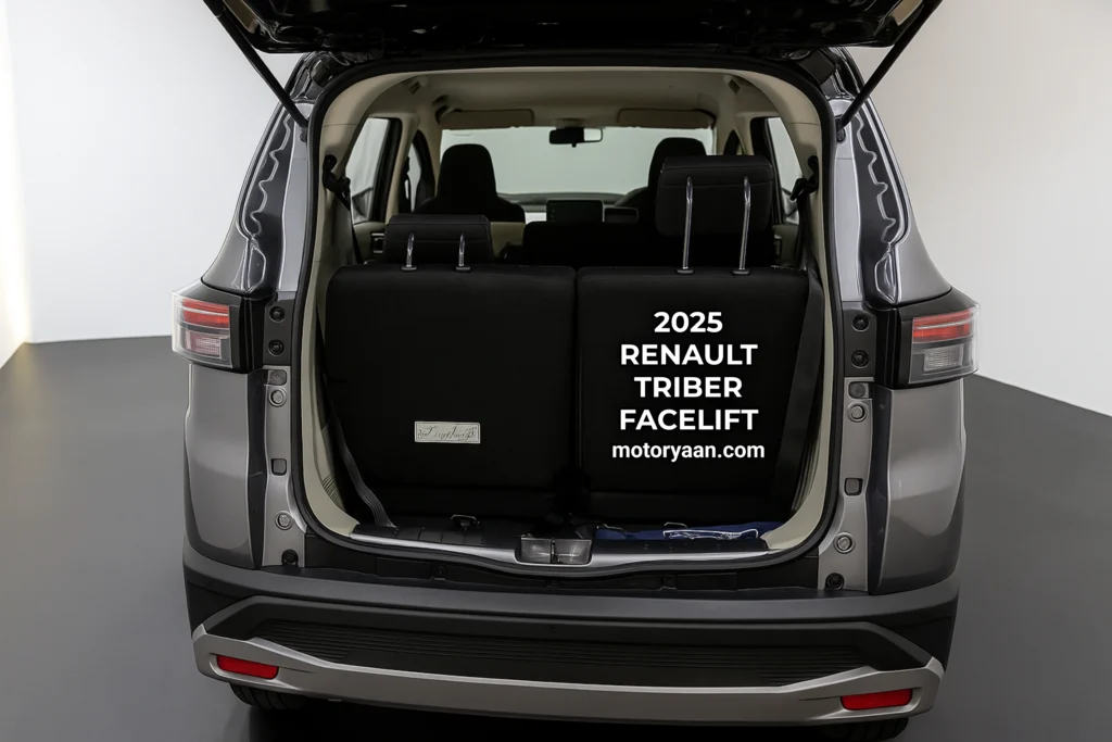 2025 Renault Triber Facelift boot space with open rear