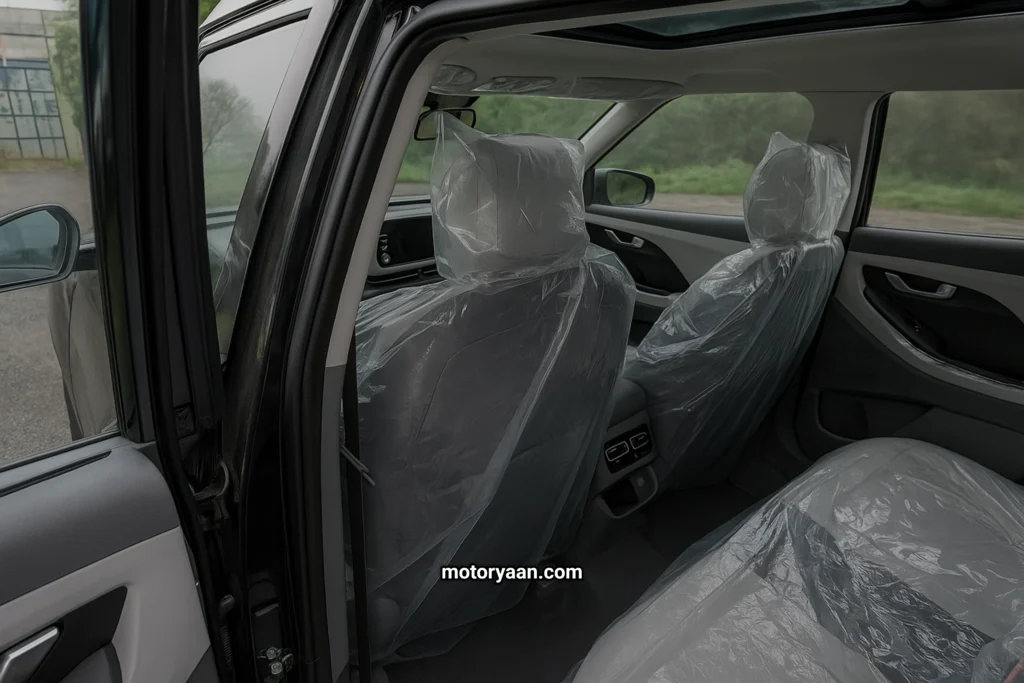 Hyundai Creta S Optional Variant rear cabin with rear seats, door trims, and rear AC vents