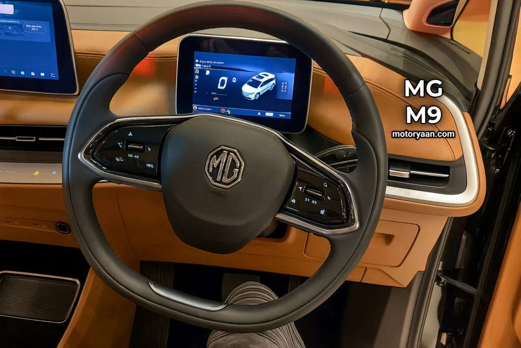 MG M9 Launch steering wheel controls and cluster