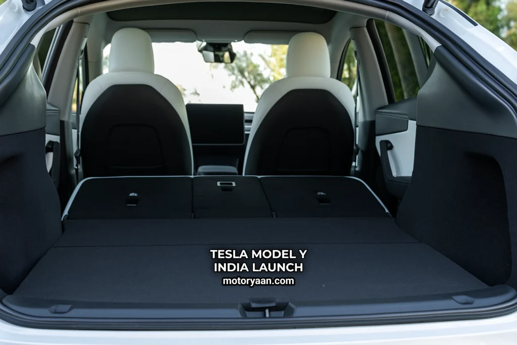 Tesla Model Y boot space with second row folded
