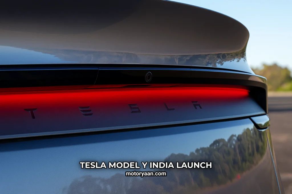Tesla Model Y connected LED tail lights with reverse camera