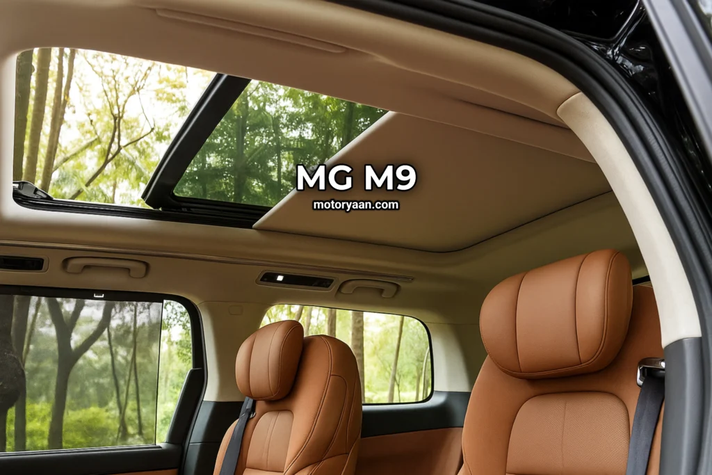 MG M9 Launch panoramic sunroof open view