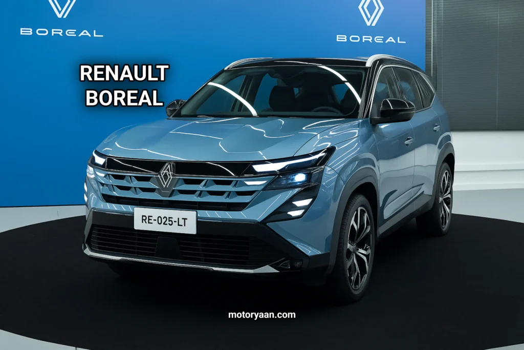 Renault Boreal India Launch front and side view with dual-tone styling and alloy wheels