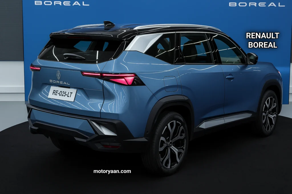 Renault Boreal India Launch rear and side view with LED tail lamps and electric tailgate