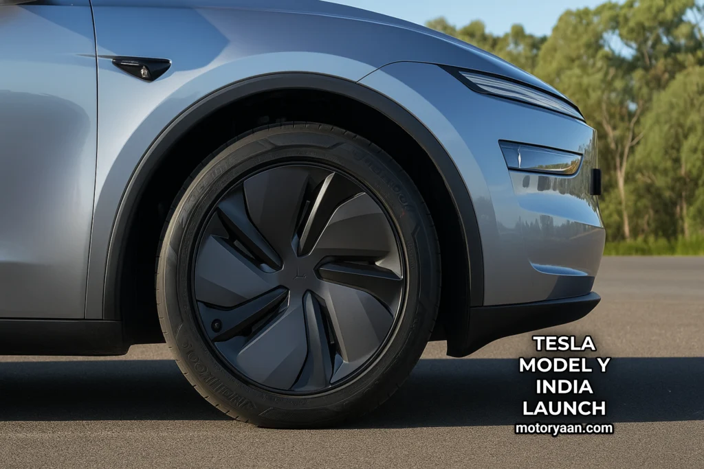 Tesla Model Y 19-inch Aero alloy wheels close-up