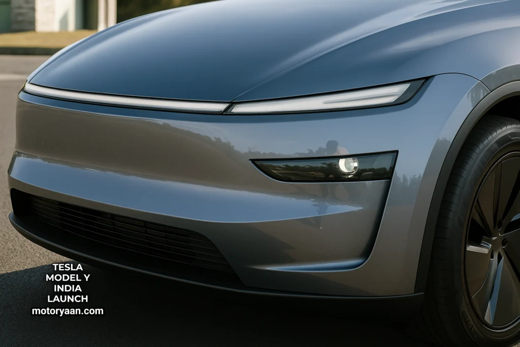 Tesla Model Y bumper with LED lighting and aerodynamic grille