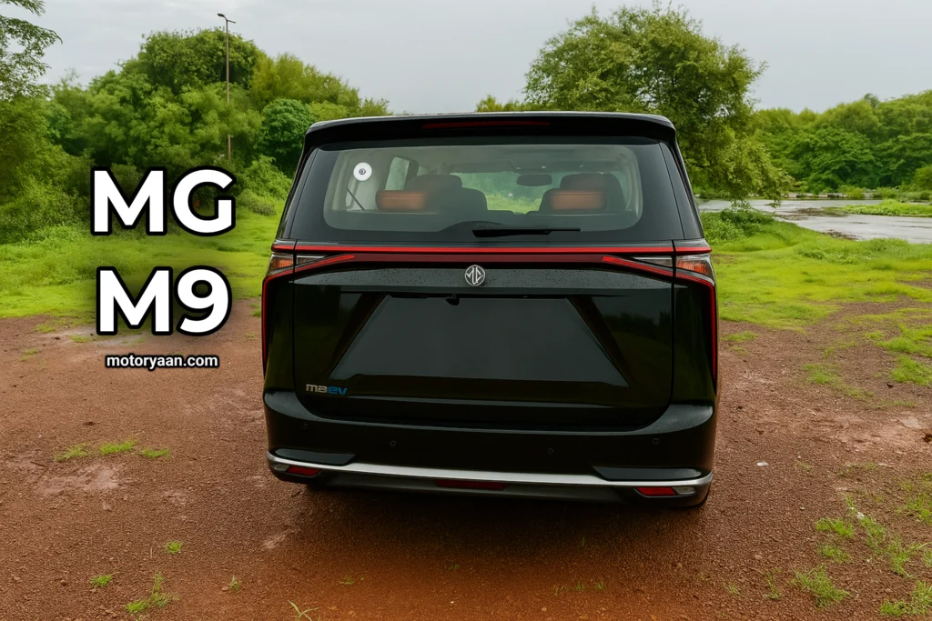 MG M9 Launch rear profile view