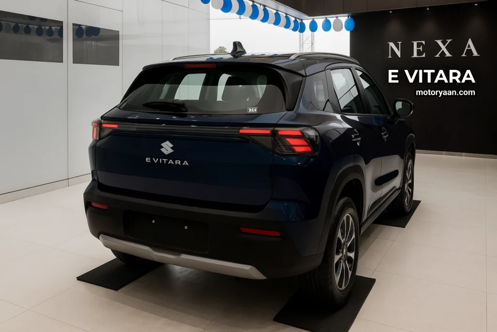 Maruti e Vitara rear profile with Matrix LED tail lamps – Launch Date Approaching