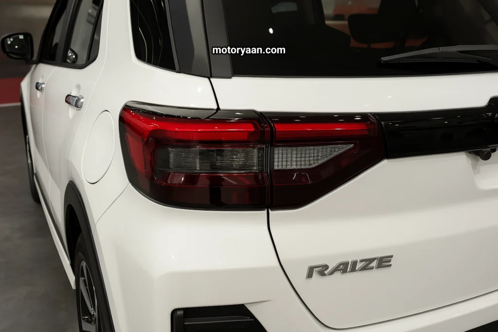 Toyota Raize LED tail lamps with sharp angular design