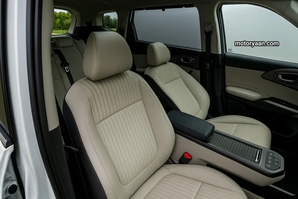 Kia Clavis EV ventilated front seats in 6-seater variant