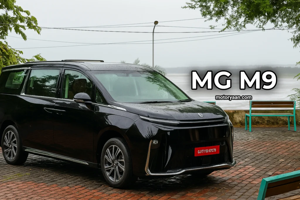MG M9 Launch exterior front and side view
