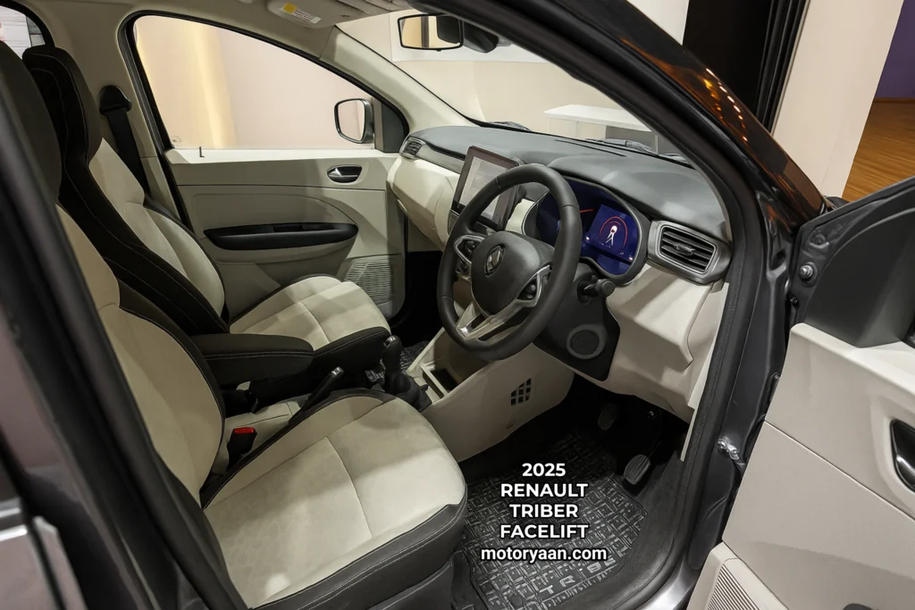 2025 Renault Triber Facelift front interior dashboard