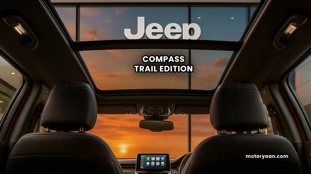 Jeep Compass Trail Edition panoramic sunroof interior view