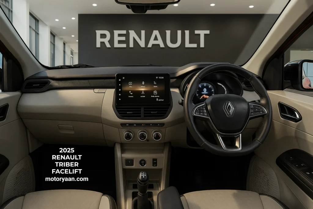 2025 Renault Triber Facelift dashboard and center console