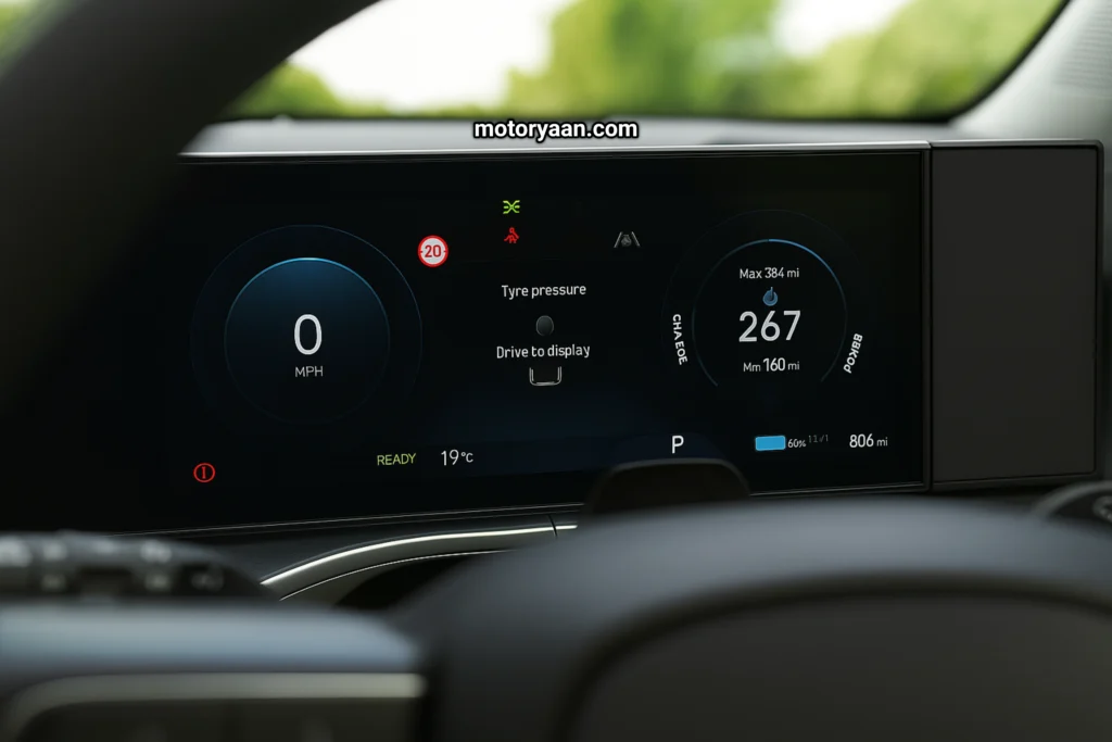 Hyundai Ioniq 9 digital instrument cluster close-up
