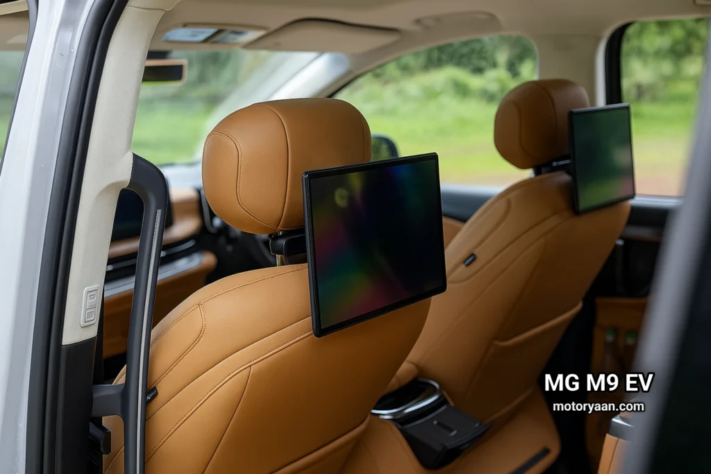 MG M9 EV rear seat entertainment system