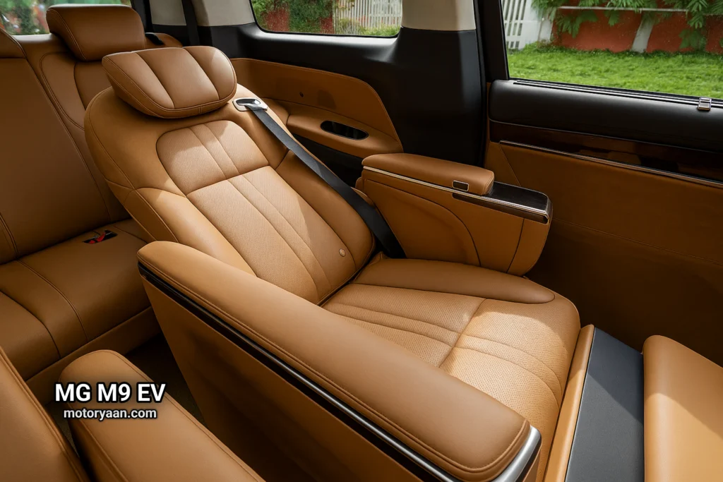 MG M9 EV second row captain seats