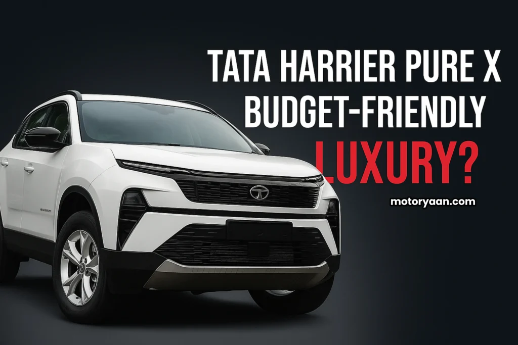 Tata Harrier Pure X variant front and side profile view