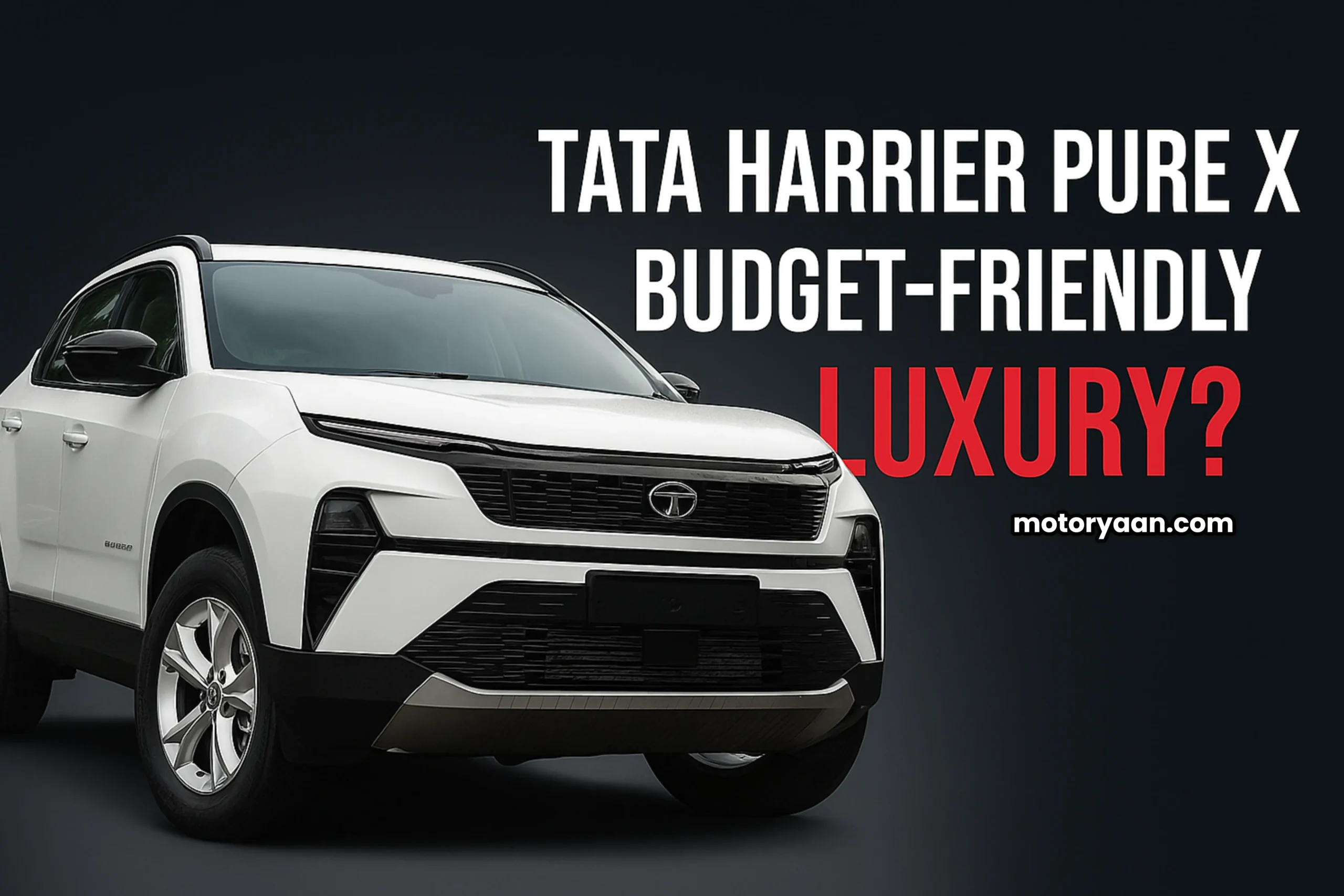Tata Harrier Pure X variant front and side profile view