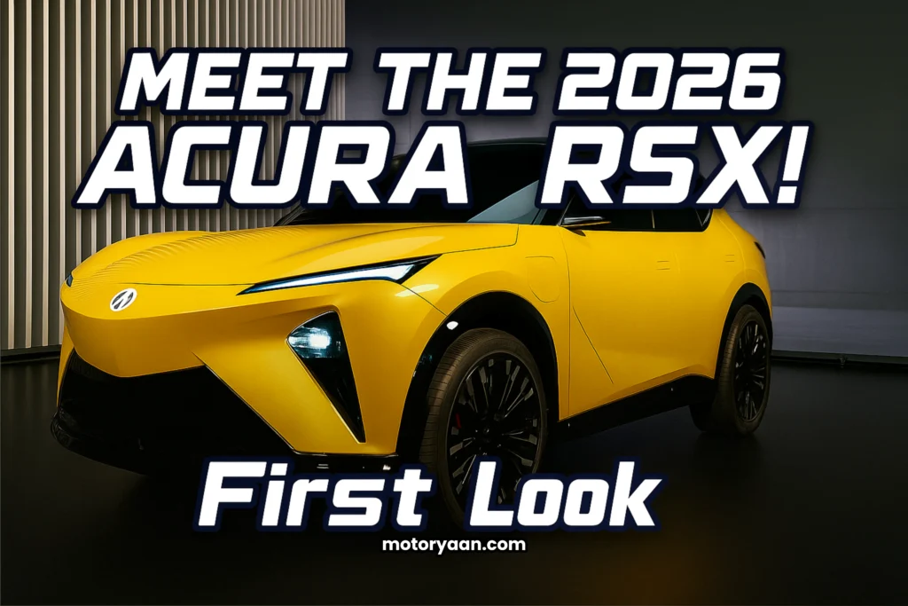 2026 Acura RSX Prototype front side profile showcasing sleek design