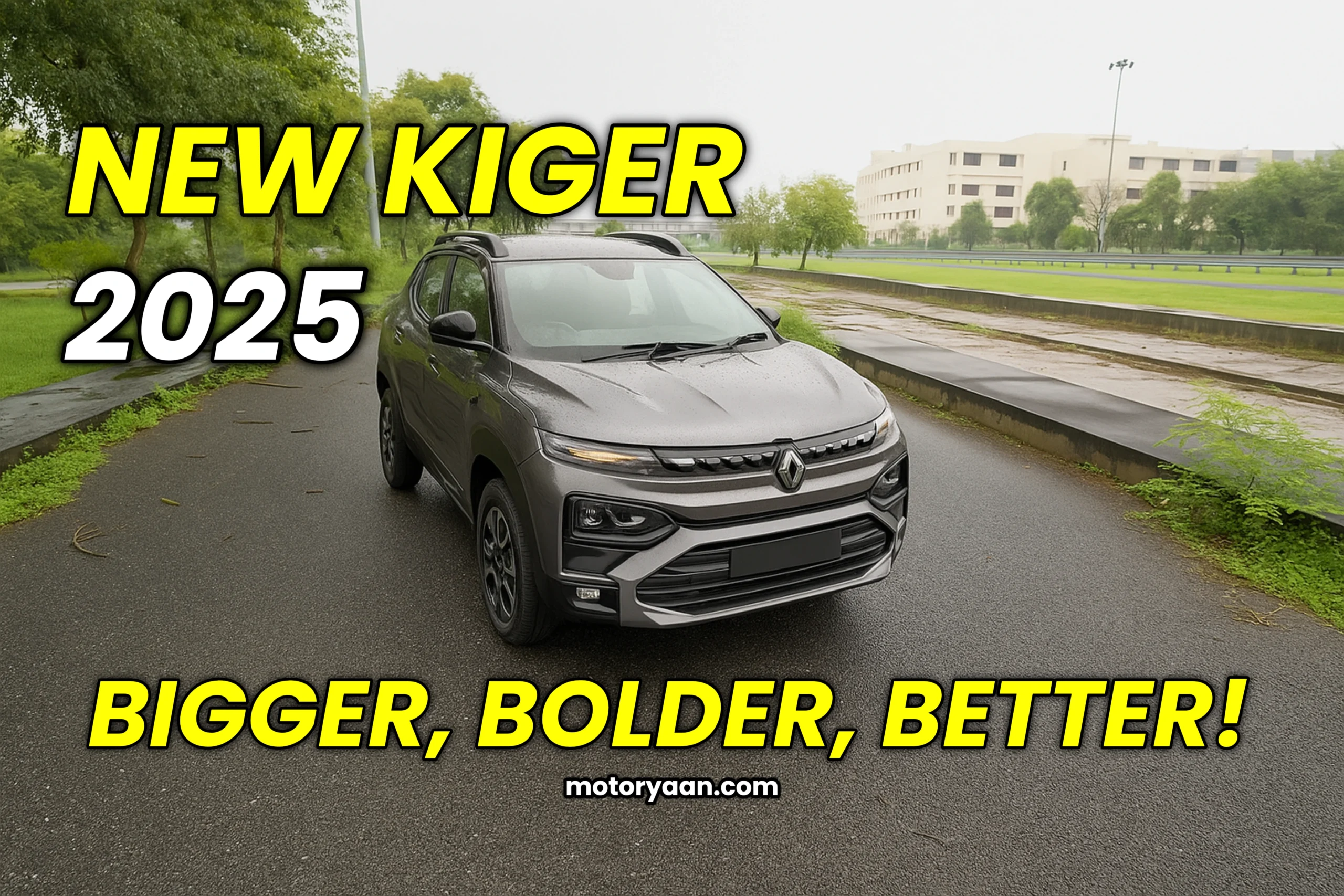 2025 Renault Kiger front and side profile showcasing bold design