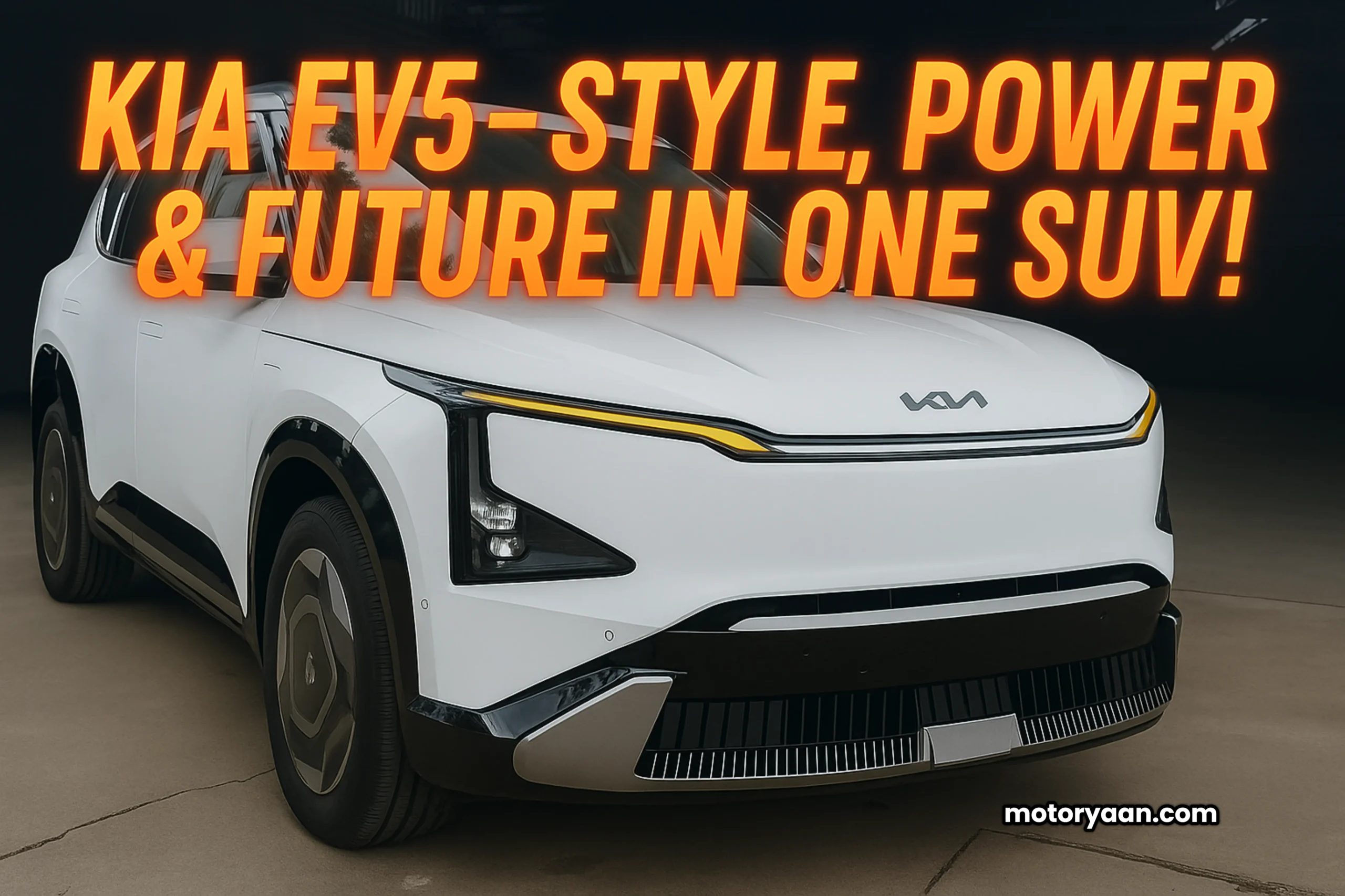 Kia EV5 Review – front and side profile showcasing futuristic SUV design
