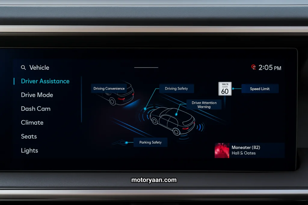 2026 Hyundai Palisade infotainment screen with wireless Android Auto and Bose audio system