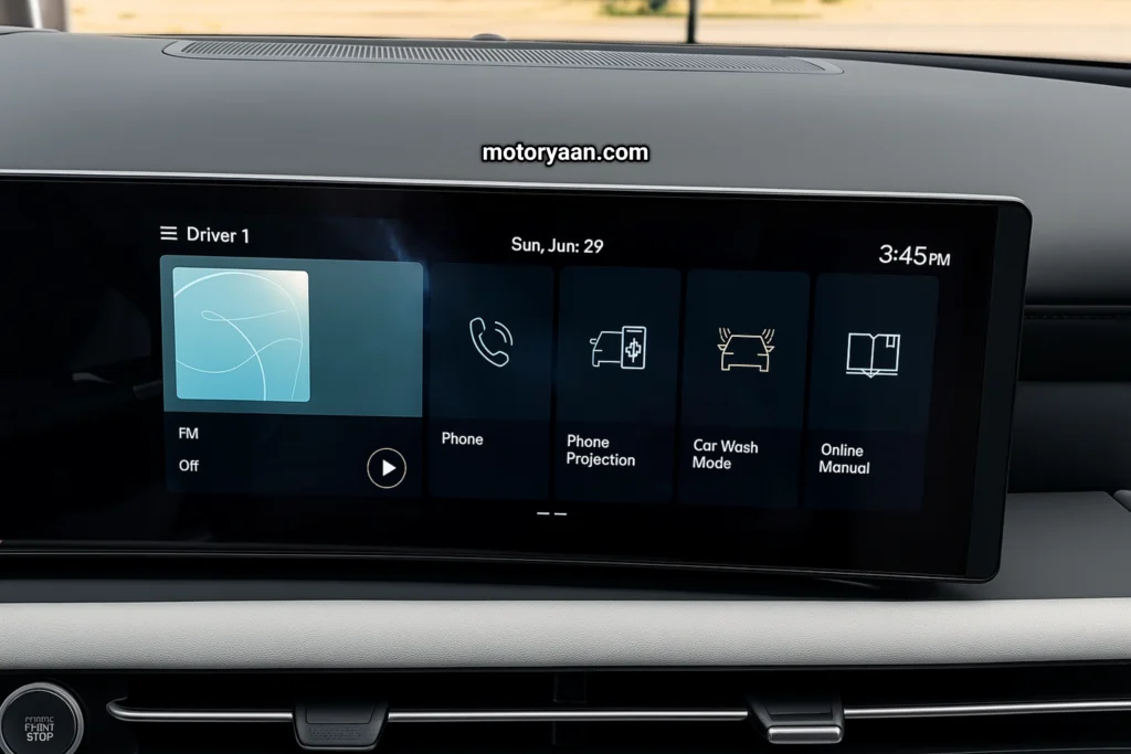 Infotainment touchscreen with Pleos OS in 2026 Hyundai Tucson India Launch