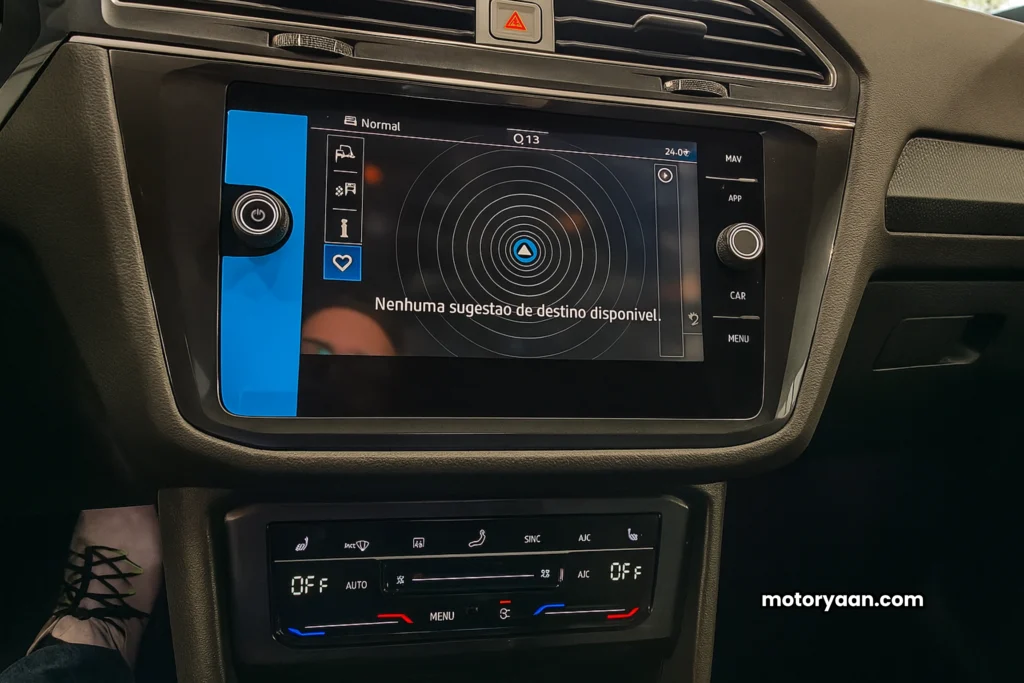 2025 Tiguan R-Line infotainment system with touchscreen display.