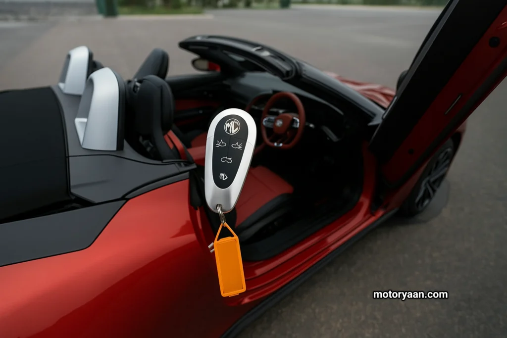 MG Cyberster key fob with premium design and logo branding