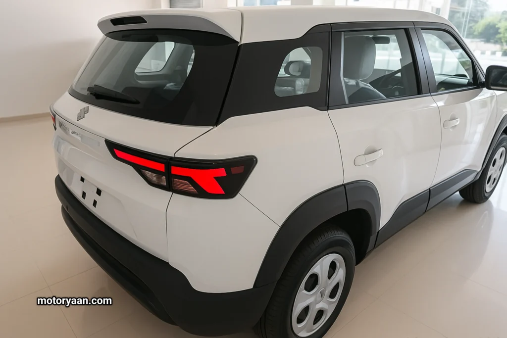 Brezza Urbano Edition rear and side profile with chrome garnish and alloy wheels