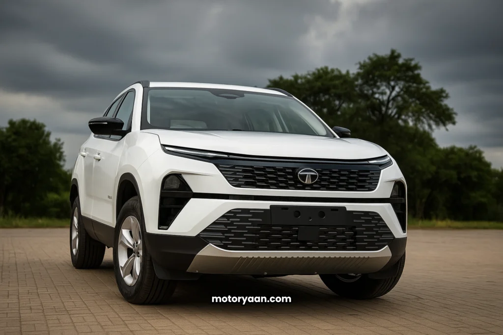 Tata Harrier Adventure X front design with signature grille and LED DRLs