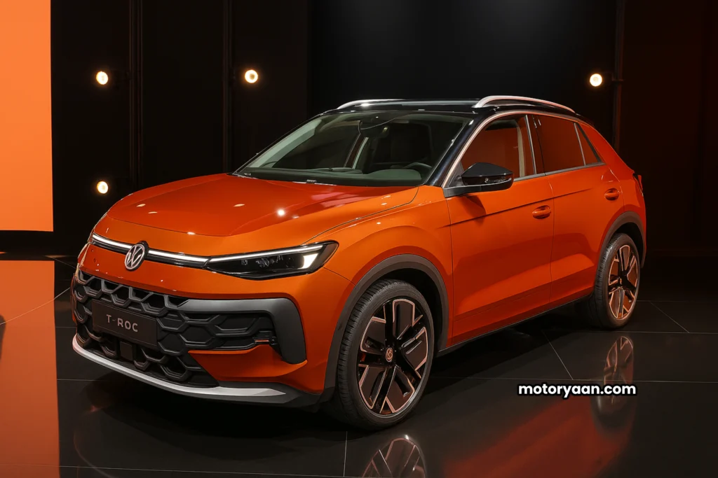 2025 Volkswagen T-Roc front and side profile view